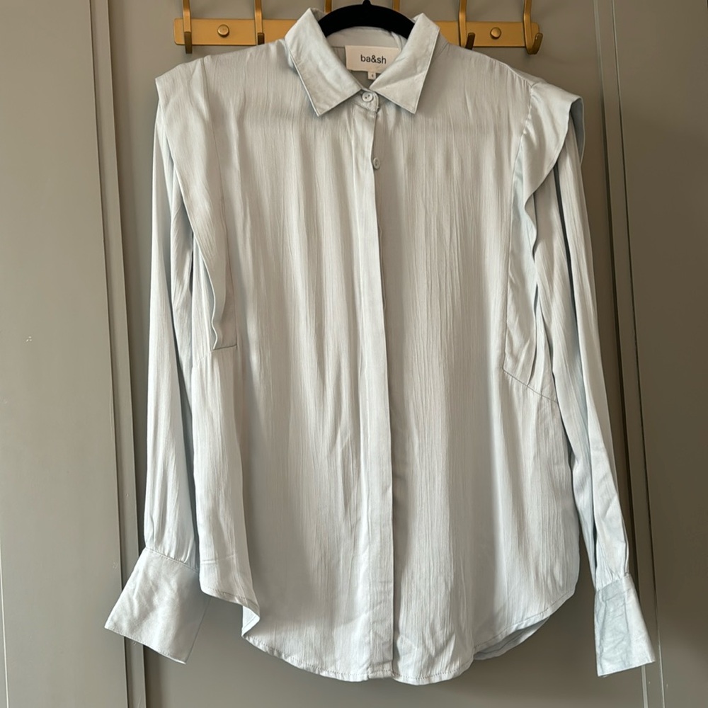 Brand new Ba$sh button up shirt with shoulder pleats